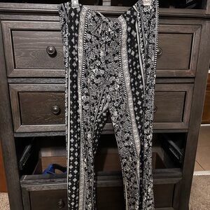 Black and White Floral Jumpsuit with Relaxed Fit